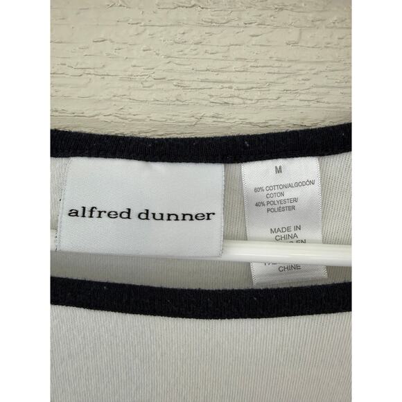 Alfred Dunner Red & Blue Stripe Knit Blouse Square Neck Women's Size Medium - Picture 4 of 6
